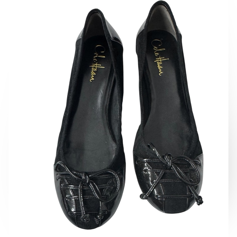Cole Haan Black Ballet Flats with Bow Detail